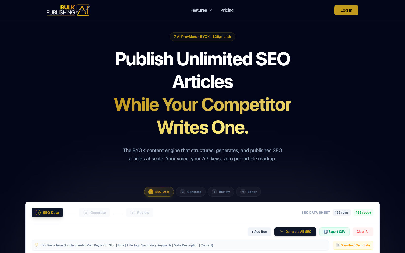 BulkPublishing.ai screenshot