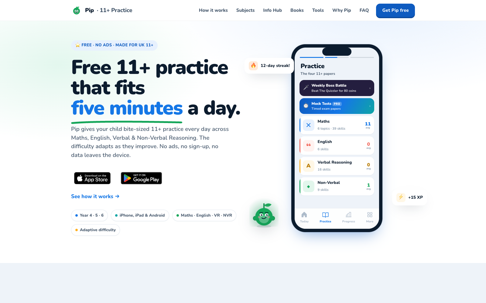 Pip: 11+ Practice